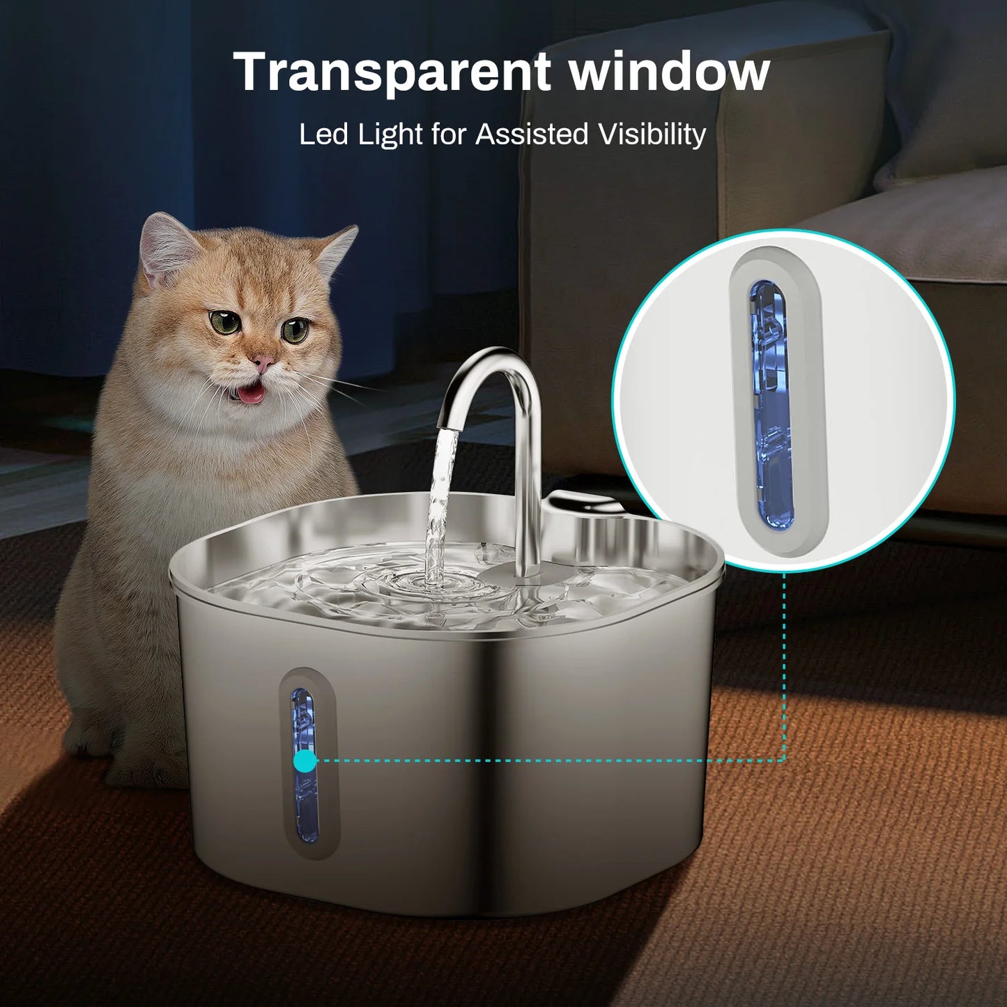 Aquapur™ Stainless Steel Cat Fountain – The Future of Healthy Hydration