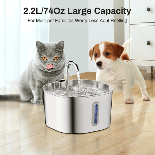 Aquapur™ Stainless Steel Cat Fountain – The Future of Healthy Hydration